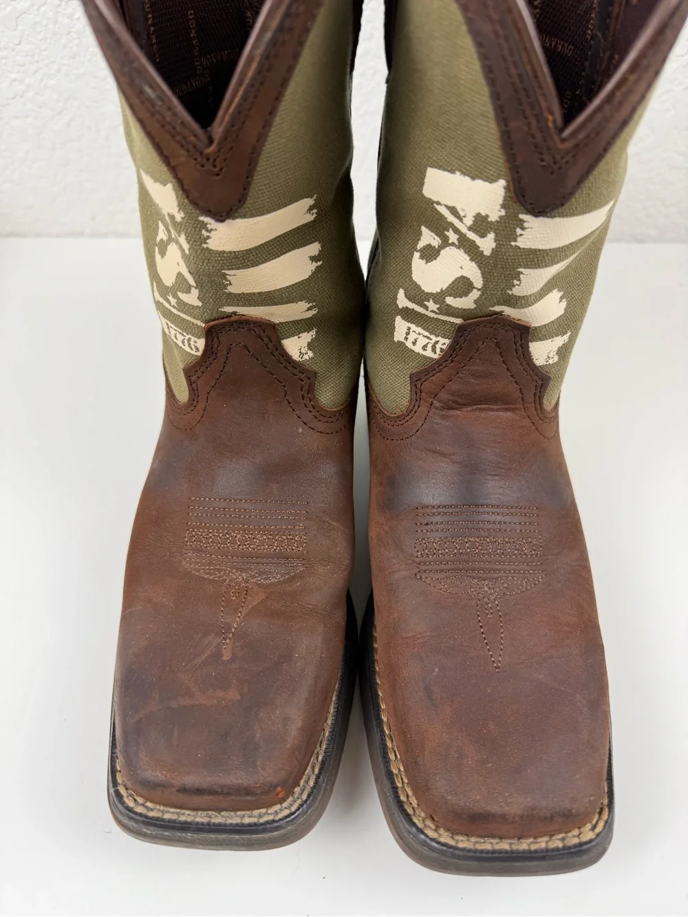 Durango Lil' Rebel USA Flag Army Western Cowboy Boots | Size 3M